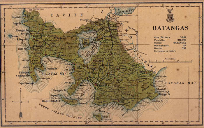 Batangas Map in 1918